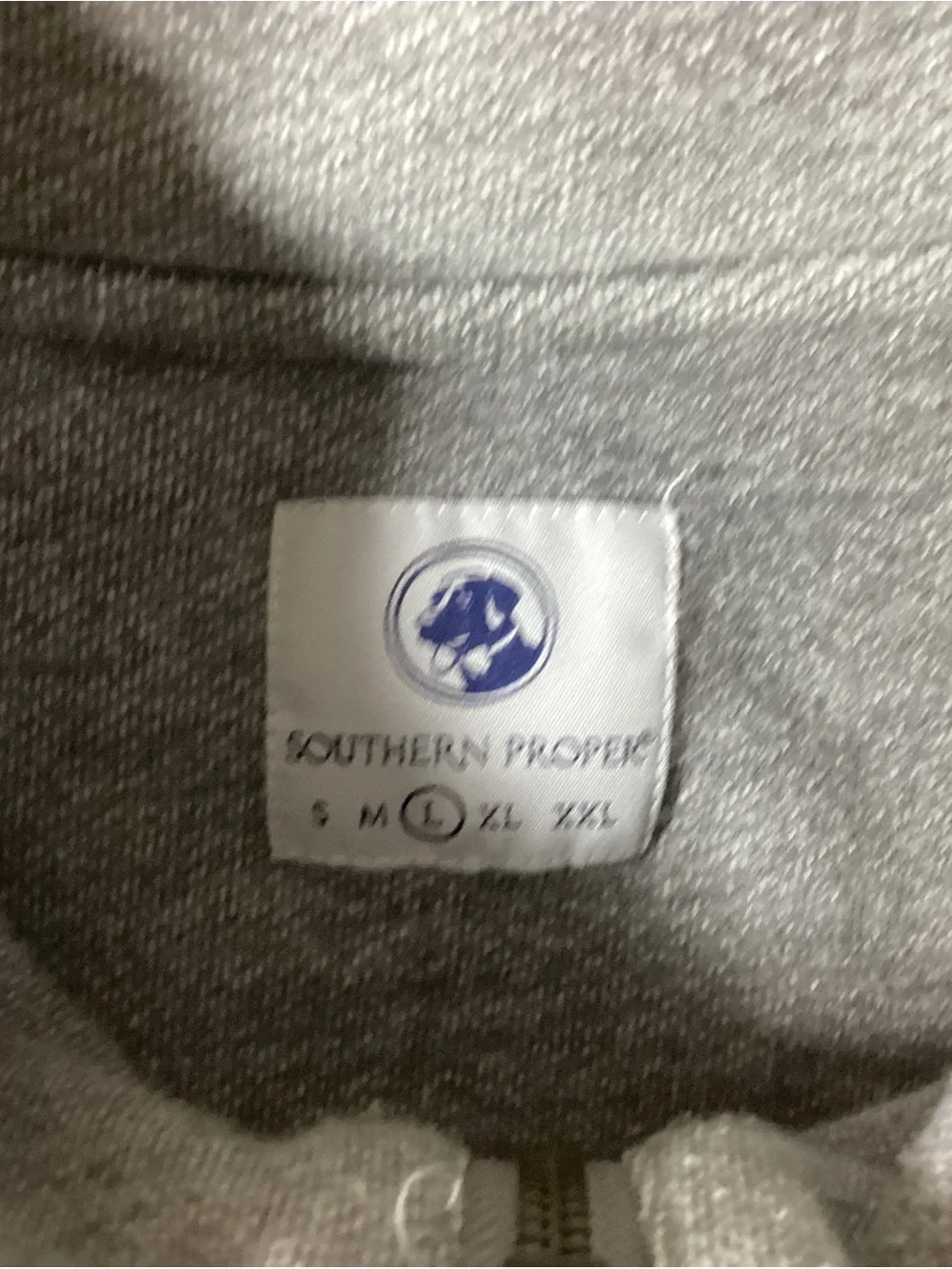 Southern Proper Light Heather Gray Quarter-Zip Sweater